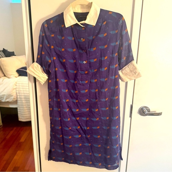 MARC JACOBS vintage collared pattern mini dress - Picture 2 of 5